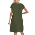 thumbnail image 7 of fatyb Womens Casual Dresses Summer Short Sleeve Pocket Dresses for Women Lightweight Plain Midi Dresses, 7 of 7