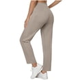 thumbnail image 5 of Inglocry Women's Golf Pants with 2 Pockets 7/8 High Waisted Stretch Ankle Pants for Women Business Casual Travel Athletic Work Beige S, 5 of 6