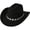 Black, variant on Slccxzc Vintage Western Cowboy Hat with Crown Decoration, Wide Brim Country Concert Headwear