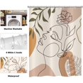 thumbnail image 4 of Cortina de ducha bohemia de 90 x 180 cm, moderna cortina de ducha de tela impermeable para bañera con cara de niña bohemia de arte abstracto beige, lavable, para ella, 4 of 4