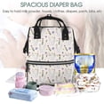 thumbnail image 5 of Daiia Purple Flower Rabbit Large Capacity Baby Bag Waterproof Stylish Diaper Bag Mummy Backpack Adjustable Straps Diaper BagBaby Essentials Bag, 5 of 6