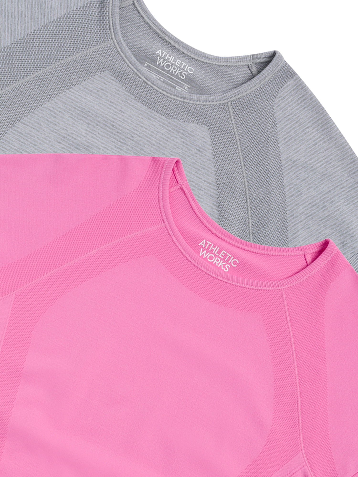 Athletic Works Girl's Active Short Sleeve Seamless Tee, 2-Pack, Sizes 4-18
