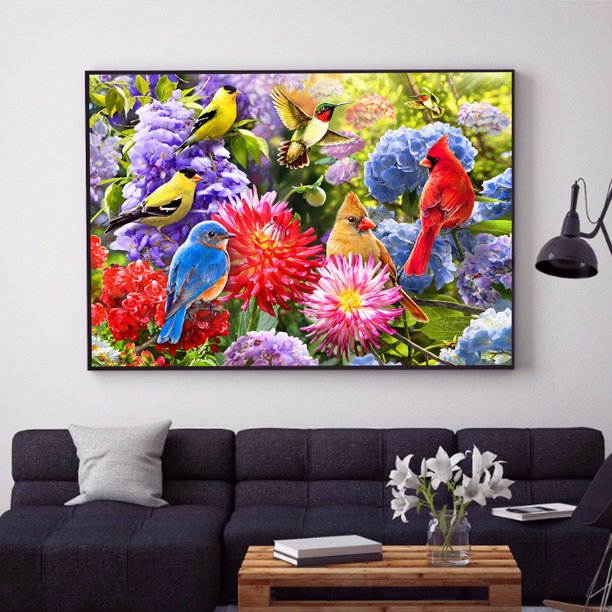 Cuadros Decorativos 5D Diamond Painting Birds and Flowers Full Square Drill DIY Art (40X50CM) Sywqhk Nuevos Originales