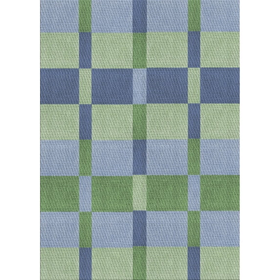 Ahgly Company Indoor Rectangle Patterned Green Novelty Area Rugs, 8' x 12'