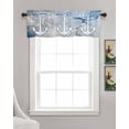 thumbnail image 3 of Marble Nautical Anchor Linen Curtain Valance for Bedroom/Bathroom/Kitchen/Office/Living/Dining Room Window,Contemporary Abstract Blue White Pocket Topper Drapes Decorative Cafe Drapery Panel 42"x18", 3 of 6