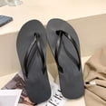 thumbnail image 5 of XIMIN Vegan Leather Flip Flops for Women Footwear - Memory Foam Flats Sandals for Women 2025 - Lightweight Sandals Summer Beach Essentials Slides (8, Black), 5 of 7