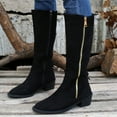 thumbnail image 5 of OKBOP Womens Chunky Heel Knee-High Boots-Womens Snow Boots Zipper Christmas Retro Winter Boots for Women Clearance Black, 5 of 9