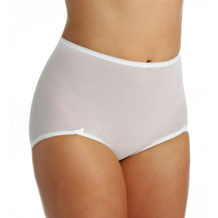 Women s Rago 40 Power Lites Sheer Shaping V Leg Brief Panty (White 2X)