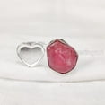 thumbnail image 3 of Natural Ruby Ring, Rough Ruby Adjustable Ring, July Birthstone, Heart Stone Ring, 925 Sterling Silver, Womens Ring, Christmas, Thanksgiving, Handmade, Statement Jewelry, Raw Gemstone Jewelry, 3 of 5