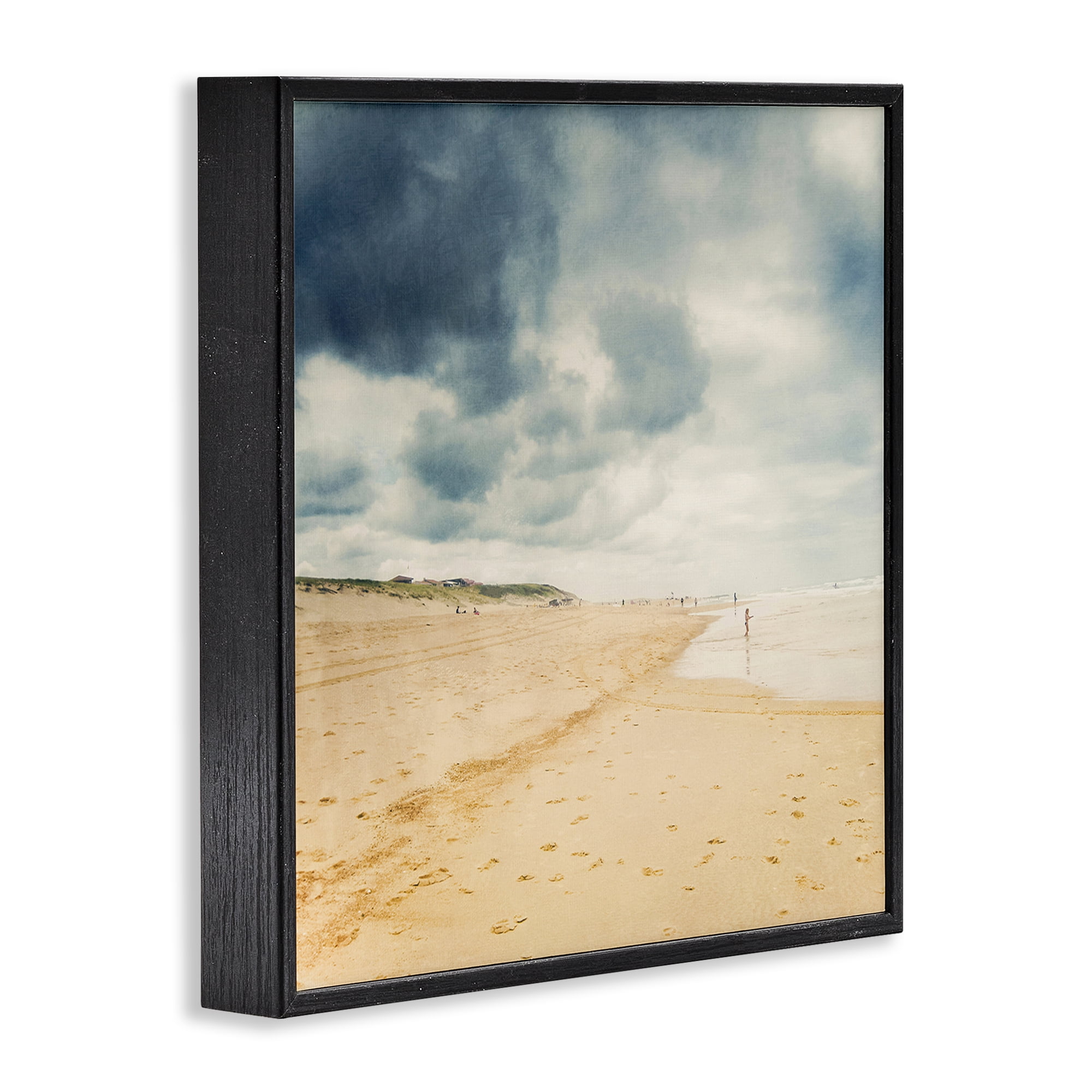 Stupell Industries Beach On A Cloudy Day Black Framed Giclee Art, design by Dirk Wüstenhagen