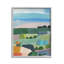 Stupell Industries Soft Abstract Landscape Landscape Painting Gray Framed Art Print Wall Art, 16 x 20