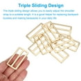 thumbnail image 3 of Uxcell Metal Tri-glide Slide Buckle, Zinc Alloy Adjuster Sliders Webbing Strap Fastener Replacement for Bag Belt Gold 50mm, 3 of 7
