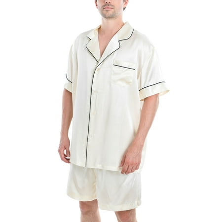 

Men s 100% Silk Short Pajamas Set