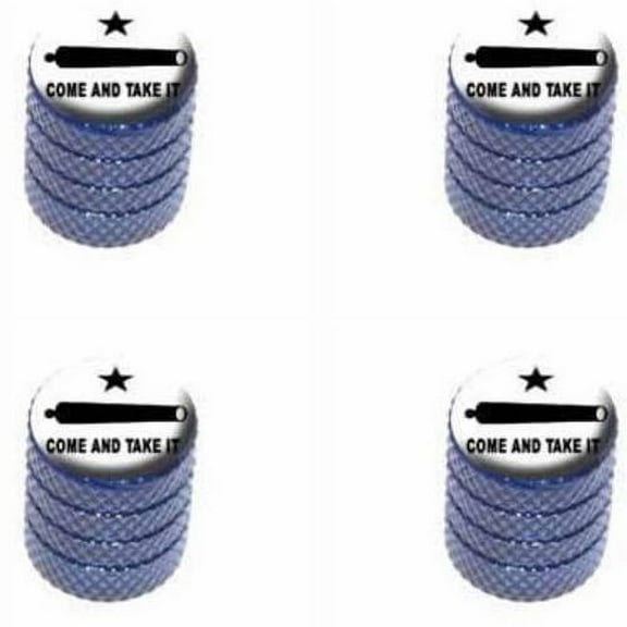 Come and Take it Texas Flag Revolt Tire Rim Wheel Aluminum Valve Stem Caps, Multiple Colors