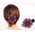 thumbnail image 3 of Pinzas para el cabello para mujeres, pinzas para peinar, pinzas para el cabello para niñas, pinza para el cabello con doble flor y diamantes de imitación, diseño de perlas flexibles, pinza para el cab, 3 of 4