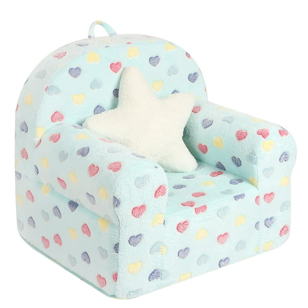 Silla MOMCAYWEX Sofá para niños pequeños que brilla en azul oscuro, 64 x 51 x 61 cm