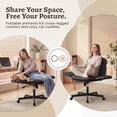 thumbnail image 4 of Vyrox Cross-Legged Office Chair, Ergonomic Criss Cross Office Chair with Adjustable Armrests, Swivel Vanity Chair Comfy Desk Chairs, Black, 4 of 7