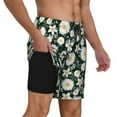 thumbnail image 3 of Balery White Daisies and Bee Mens Swim Trunks Swim Shorts for Men Quick Dry Inseam Beach Shorts with Compression Liner Pocket-Medium, 3 of 9