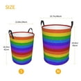 thumbnail image 3 of Balery Colorful Glitter Rainbow Cesta de ropa redonda con asas, impermeable, independiente, para ropa, juguetes, dormitorio y familia-Small, 3 of 6