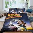 thumbnail image 2 of Regreso al Futuro Conjunto de sábanas temático, trío de piezas, cómodo y amigable con la piel, diseño único, regalo de decoración para el hogar para familiares, amigos y fans,140X210cm, 2 of 6