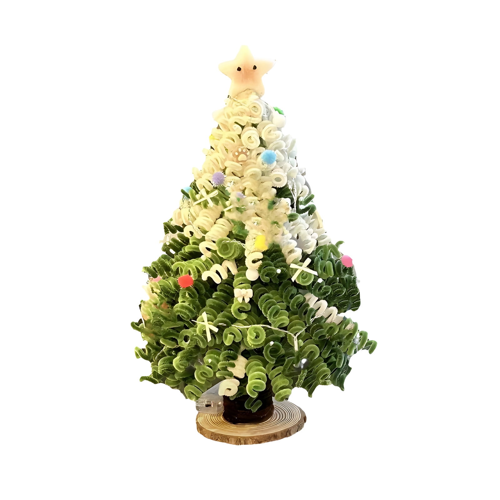 Cadorn DIY Christmas Tree Craft Kit with Wooden Sticks & Holiday Ornaments - Christmas Decorations for Desktop, Hanging, or Home Decor