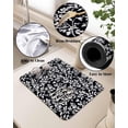thumbnail image 5 of Black Botanical Dish Drying Mat for Kitchen Counter, Super Absorbent Quick Dry Coffee Bar Mat Pad Thin Diatomaceous Sink Mat Dish Drainer Mat 16x18 Country Retro White Tree Leaves Floral Flower, 5 of 6