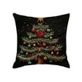 thumbnail image 2 of Hometravel Linen Christmas Pillow Cover, Imitation Embroidery Print Design, Decorative Sofa Cushion Case for Living Room, Seasonal Home Decor, 2 of 6