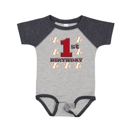 

Inktastic First Birthday Baseball Gift Baby Boy Bodysuit
