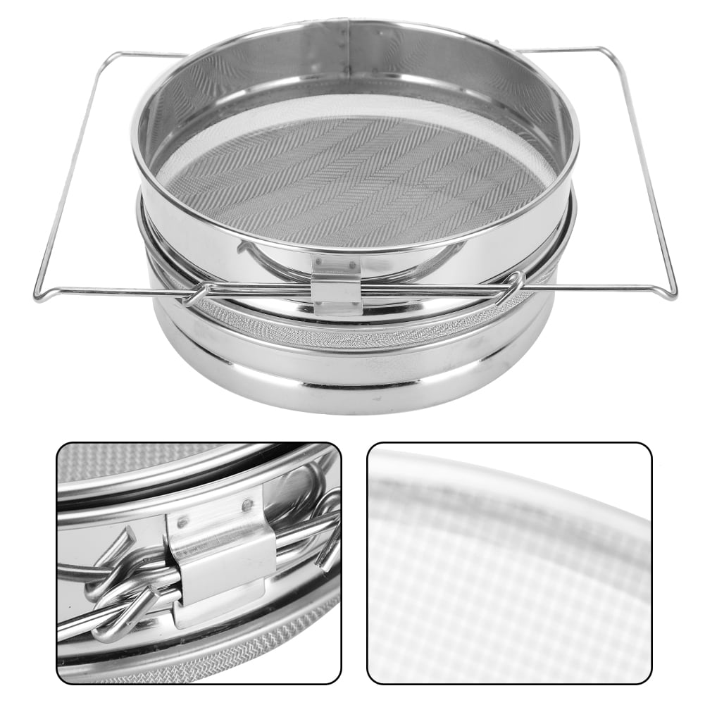 Honey Strainer Extractor Filter Stainless Steel Mesh Double-layer Sieve Sale - B