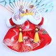 thumbnail image 5 of NIBOLOG Pet Tang Suit Tassel Design Vibrant Color Button Closure Exquisite Pattern Friendly to Skin Keep Warm Cloth Thickened Cat Dog Fleece Lined Dress Pet Costume Pet Supplies, 5 of 7