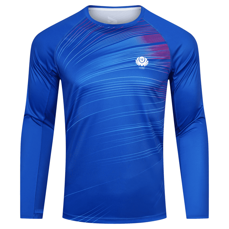 voofly UV Shirts for Men Long Sleeve UPF50 Sun Protection Rash Guard Shirt for Men Hiking Fishing Swimming Blue S, Men's, Size: Small