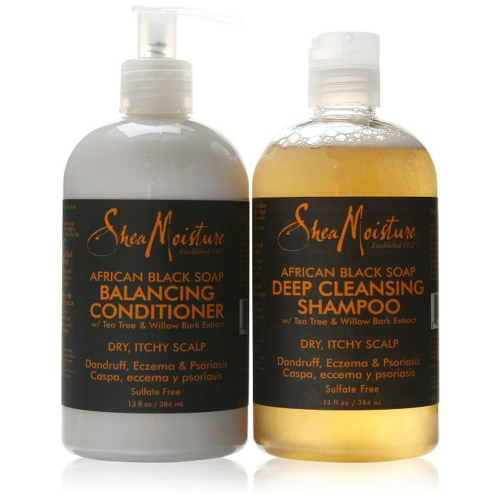 Shea Moisture African Black Soap Deep Cleansing Shampoo and Balancing