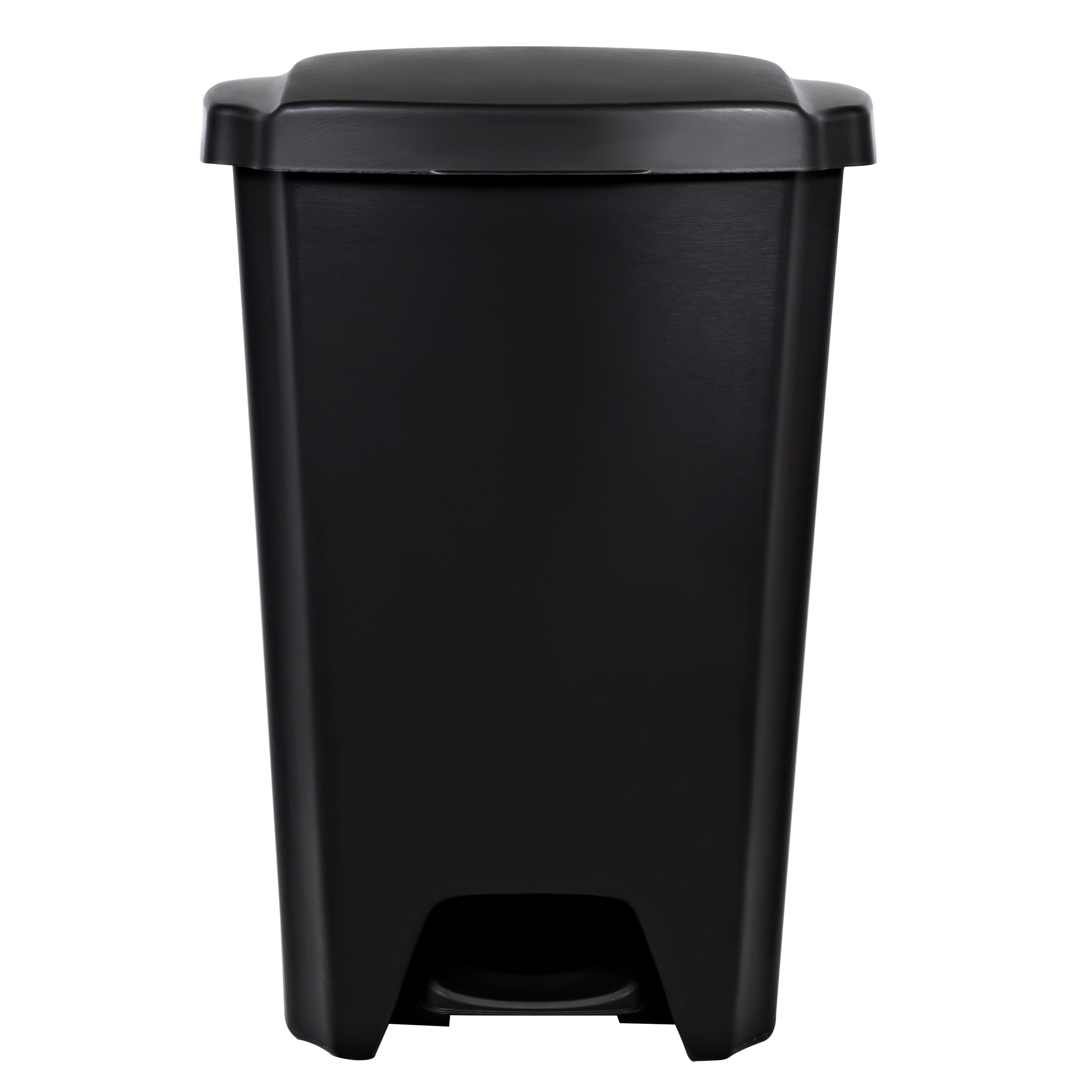 Hefty 12.1 Gallon Trash Can, Plastic Step On Kitchen Trash Can, Black - image 5 of 8
