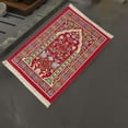 thumbnail image 2 of Prayer Rug Traditional Pilgrimage Embroidery National Style for Study Home Red, 2 of 7