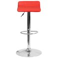 thumbnail image 2 of Contemporary Red Vinyl Adjustable Height Barstool with Quilted Wave Seat and Chrome Base, 2 of 5