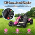 thumbnail image 6 of Funcid 24V 10Ah Big Battery Go Kart for Kids Age 6-12, Ride on Toys with 600W Motors, 7.5 MPH Electric Go Kart W/ EVA Wheels, 4-Level Adjustable Seat & 360° Drift Mode, LED Power Display, Pink, 6 of 7