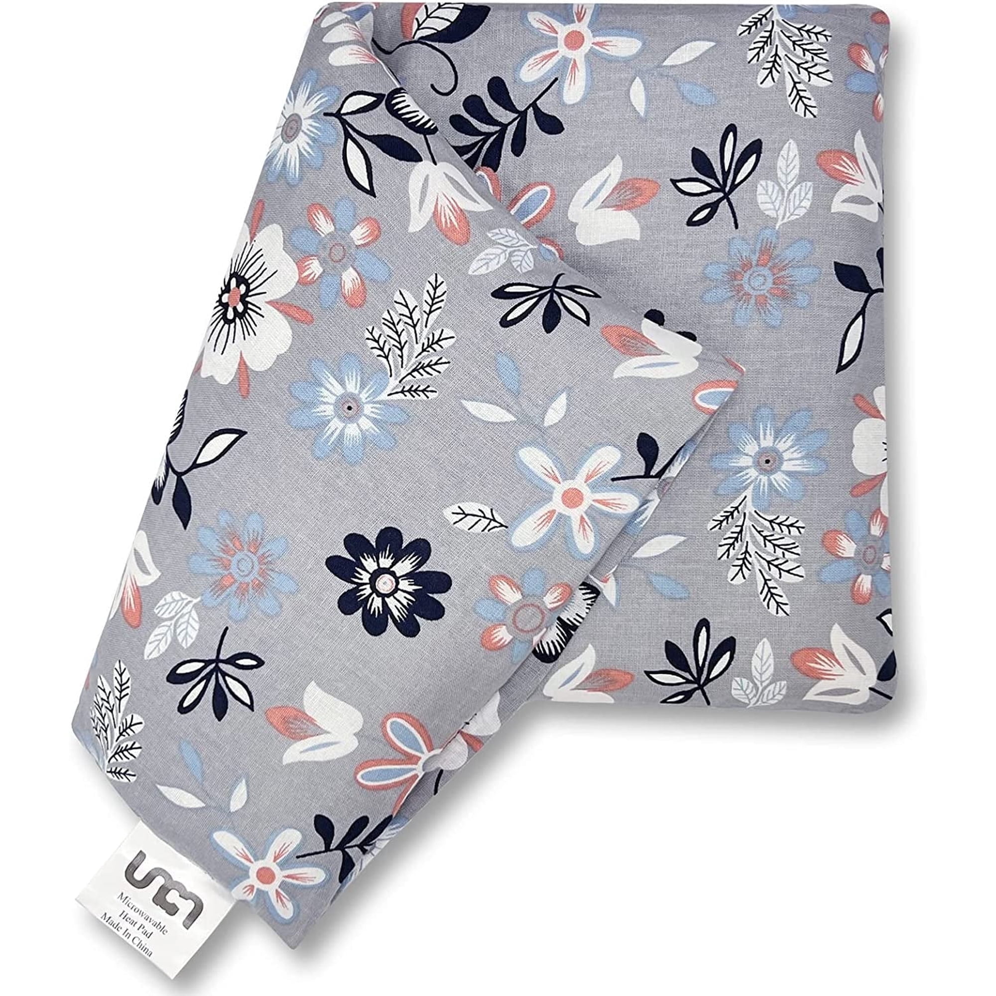 Uncn Wide Microwavable Heating Pad 9x15 Inches Flower Weighted Moist Heat Pack with Washable Cover