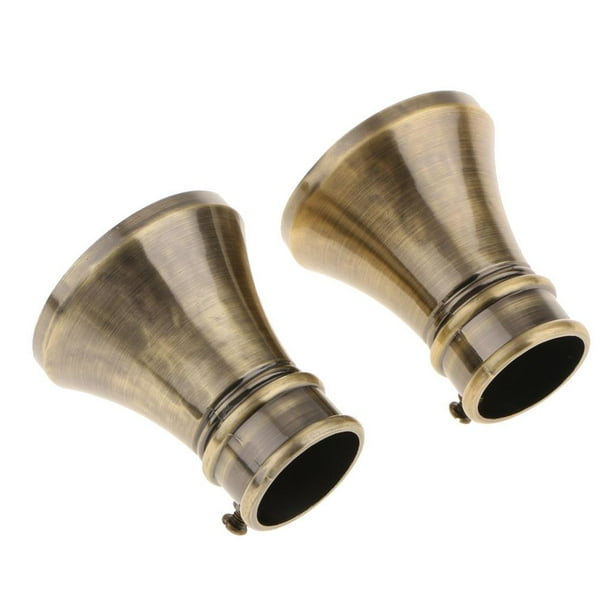 2 Piezas de Varillas Y para Cortinas para - Varillas orativas para Cortinas de Dormitorio, Sala de Y Cocina Cuerno Bronce perfecl Extremos de barra de cortina de ventana