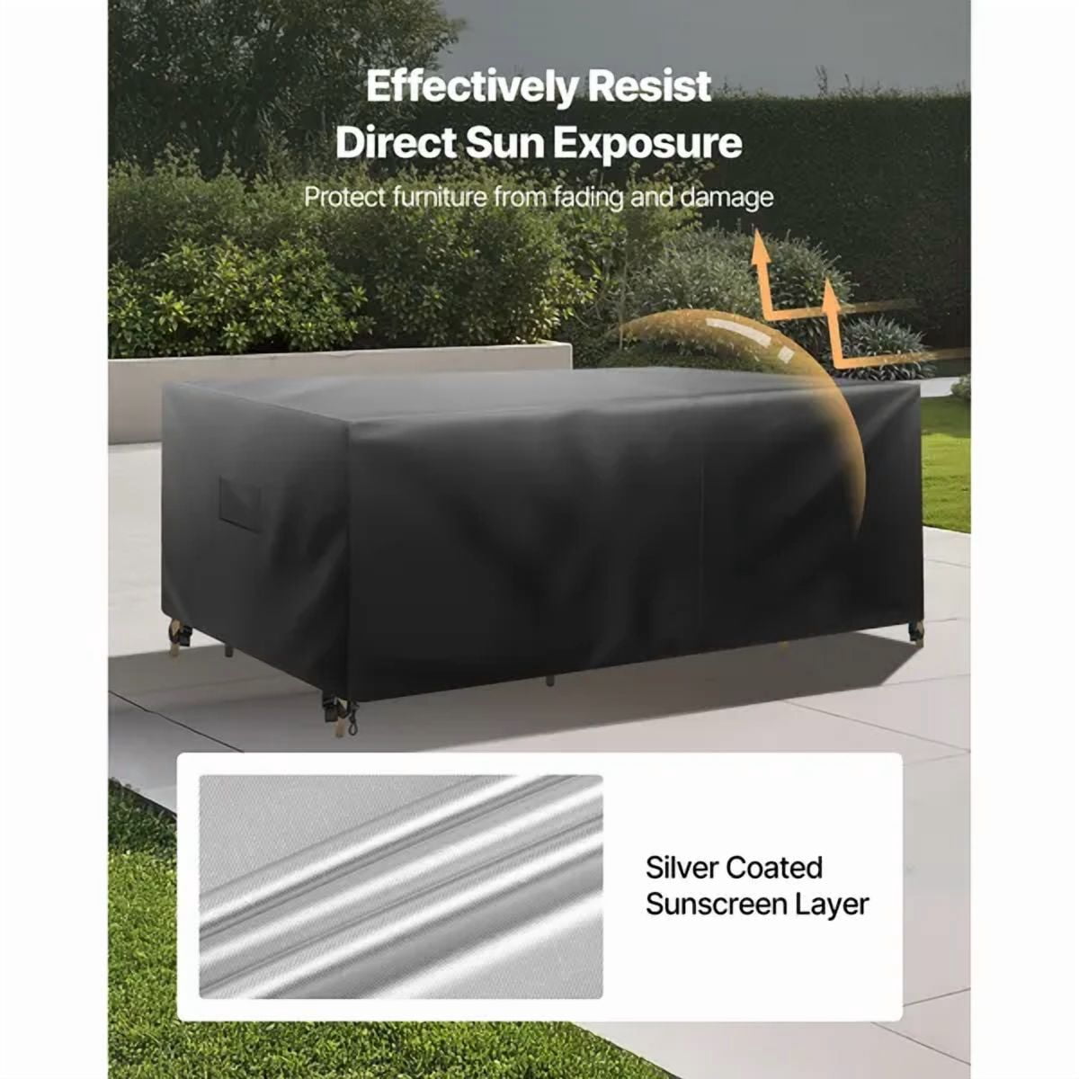 Unbranded 88x62x28 Black Patio Table Cover, Waterproof