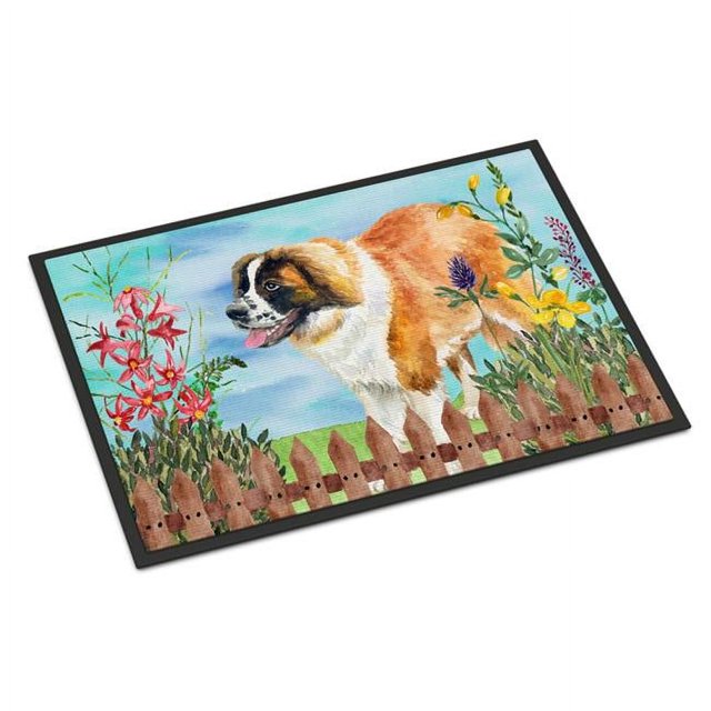 Carolines Treasures CK1241MAT Saint Bernard Tapis d'Intérieur Ou d'Extérieur - 18 x 27 Po.