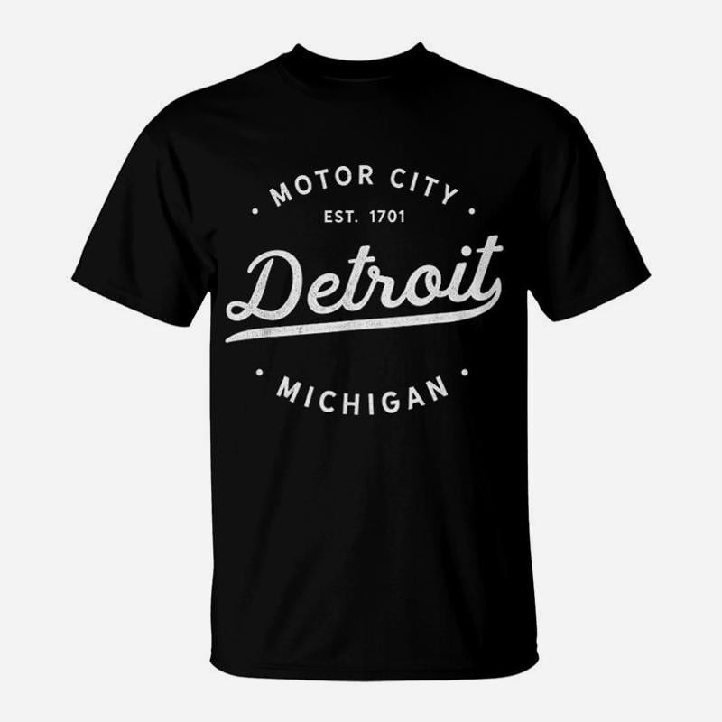 Classic Retro Detroit Michigan Motor City TShirt-1