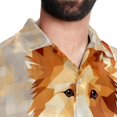 thumbnail image 5 of Pixel Dog Men's Short Sleeve Button Down Spread Collar Beach Shirts, 5 of 6