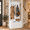 White, variant on 28” Entryway Hall Tree, Entryway Bench With Four Double Hooks, Coat Rack With Storage Compartments For Mudroom And Hallway, Gray