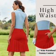 thumbnail image 5 of Pinspark Golf Skirts for Women High Waisted Athletic Skirt with Shorts Pleated Long Skirt Casual Rip Skirt, 5 of 6
