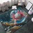 thumbnail image 3 of Shaggy Area Rug, Bubbles Axolotl Fantasy Rugs for Living Room Bedroom Non Slip Door Mat Indoor Carpet Machine Washable Nursery Home Decor Floor Mats for Entryway 60x39in, 3 of 5