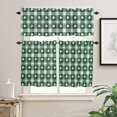 thumbnail image 1 of Buffalo Plaid Shamrock 3 PCS Kitchen Curtain Valance and Tiers Set, Rod Pocket Small Half Tier Valances Window Curtains Panel, St Patricks Irish Saint Clover 55"x36" (Set of 2 Tiers & Valance), 1 of 5