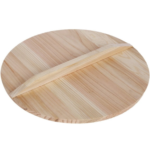 FRCOLOR Wok Lid Wok Cover Kitchen Thick Wooden Anti Scalding Wood Wok Lid with Handle (20cm),7.87"X7.87"X0.79"
