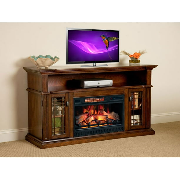 Chimneyfree Wallace Cabinet 26 Inch Infrared Firebox Empire Cherry Com Chimneyfree Wallace Cabinet 26 Inch, Chimneyfree Sliding Barn Door Media Fireplace