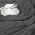 thumbnail image 6 of PiccoCasa Cotton Knitt Throw Blanket Decorative Cable Knitted Blanket for Couch, Chair, Grey 50" x 60", 6 of 8