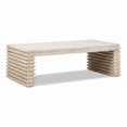 thumbnail image 1 of Veda 55" Stacked Geometric Waterfall Coffee Table White Reclaimed Pine Wood, 1 of 10